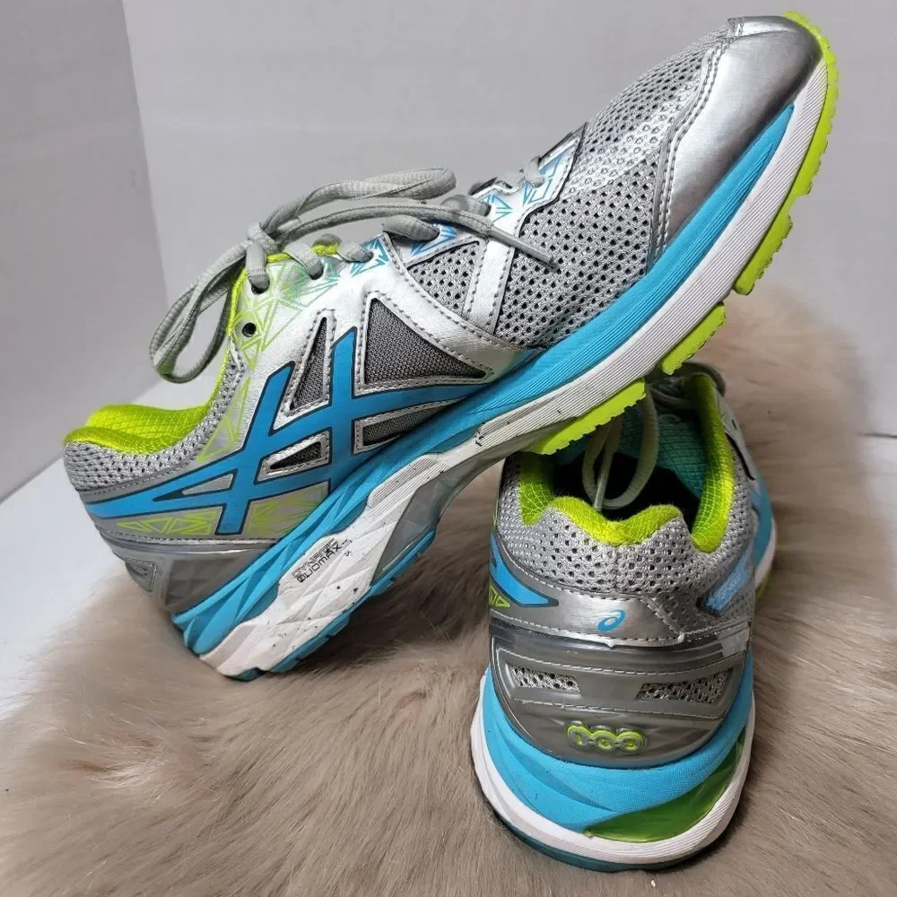 Asics Women's GT-2000 V4 T658N Silver Blue Running Shoes Sneakers Size 9.5